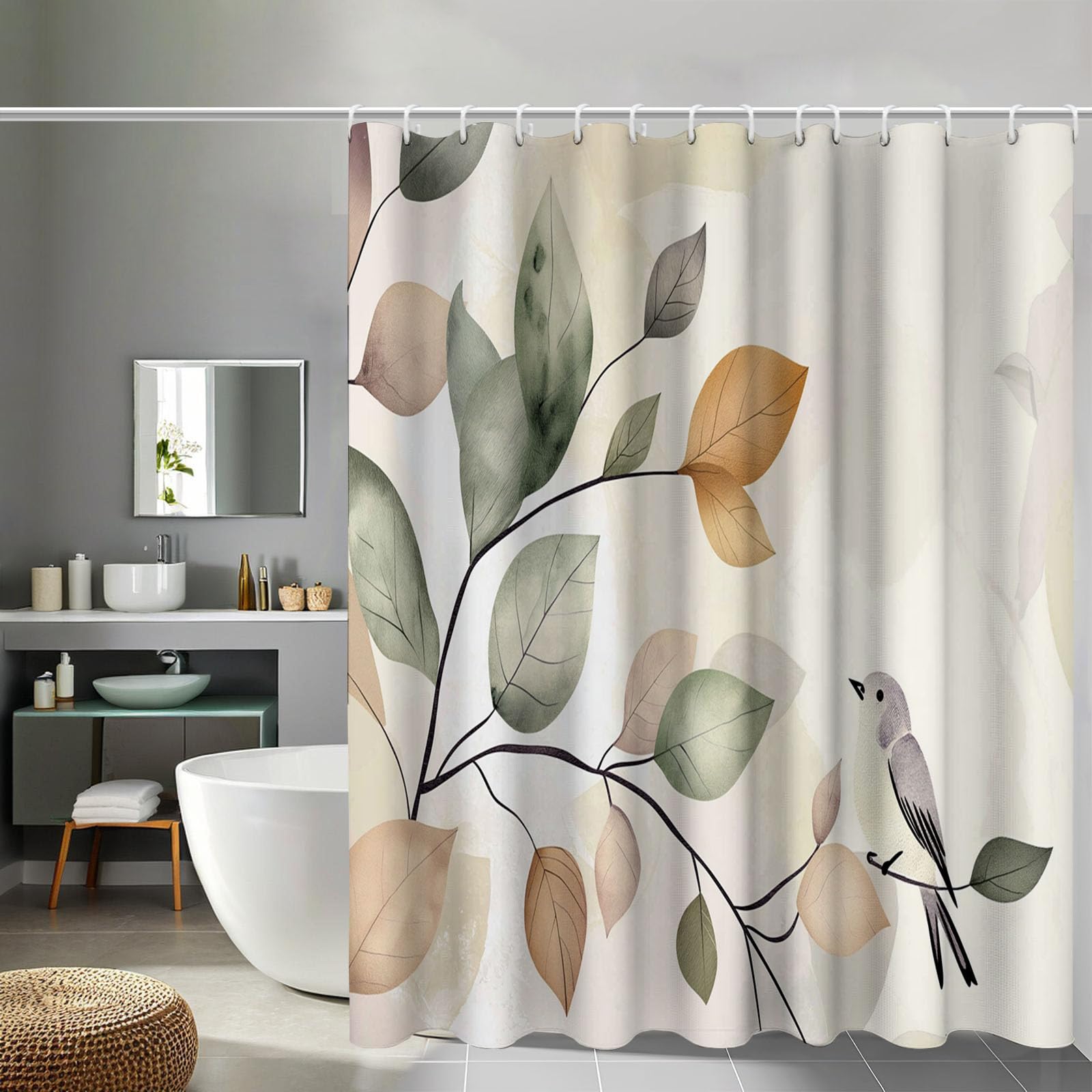 Rideau de douche 180 x 200 cm imperméable et lavable pour éliminer les éclaboussures de baignoire