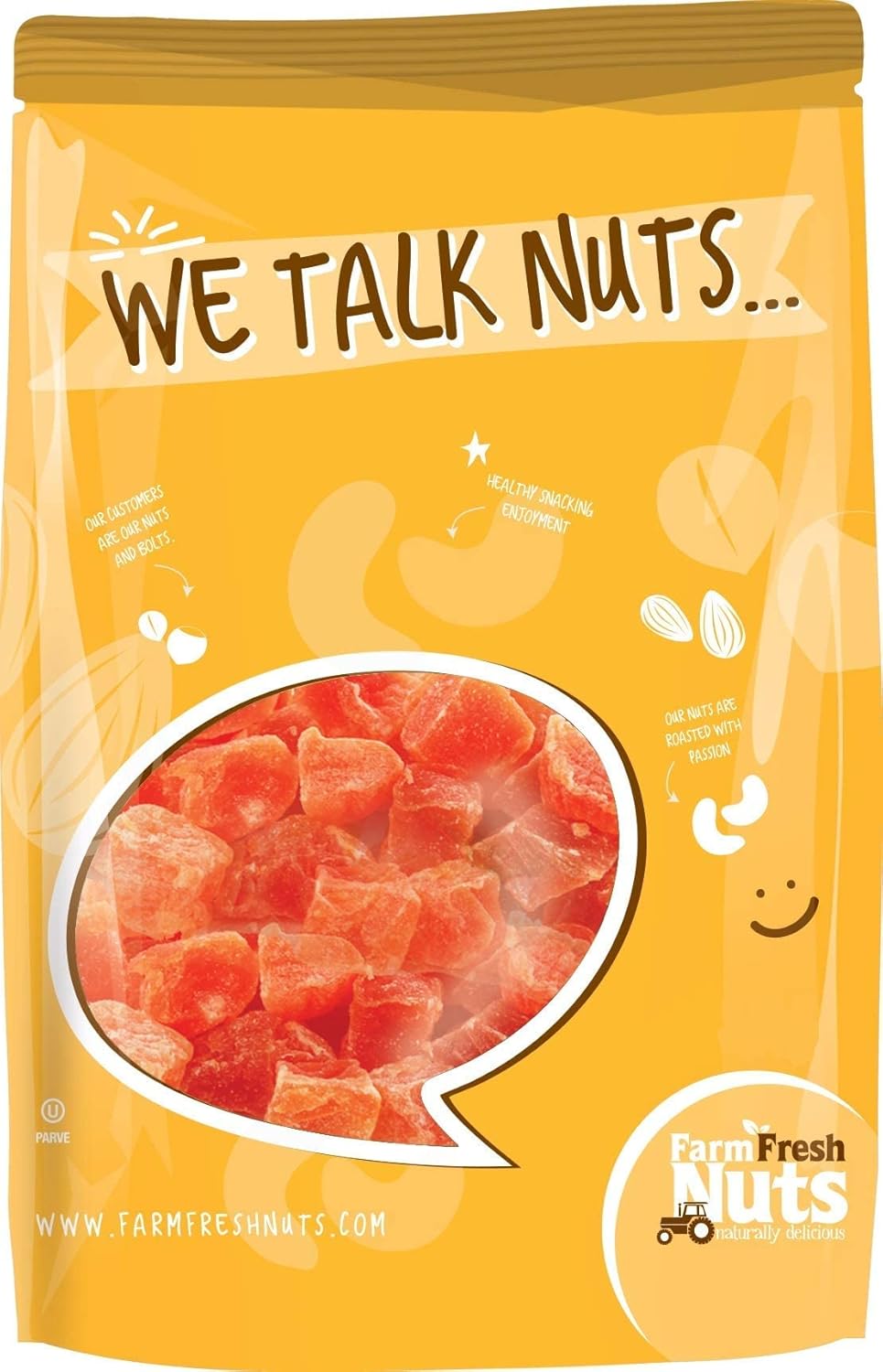 Dried Papaya Chunks (5 Lbs.) Diced Dried Papayas Best for