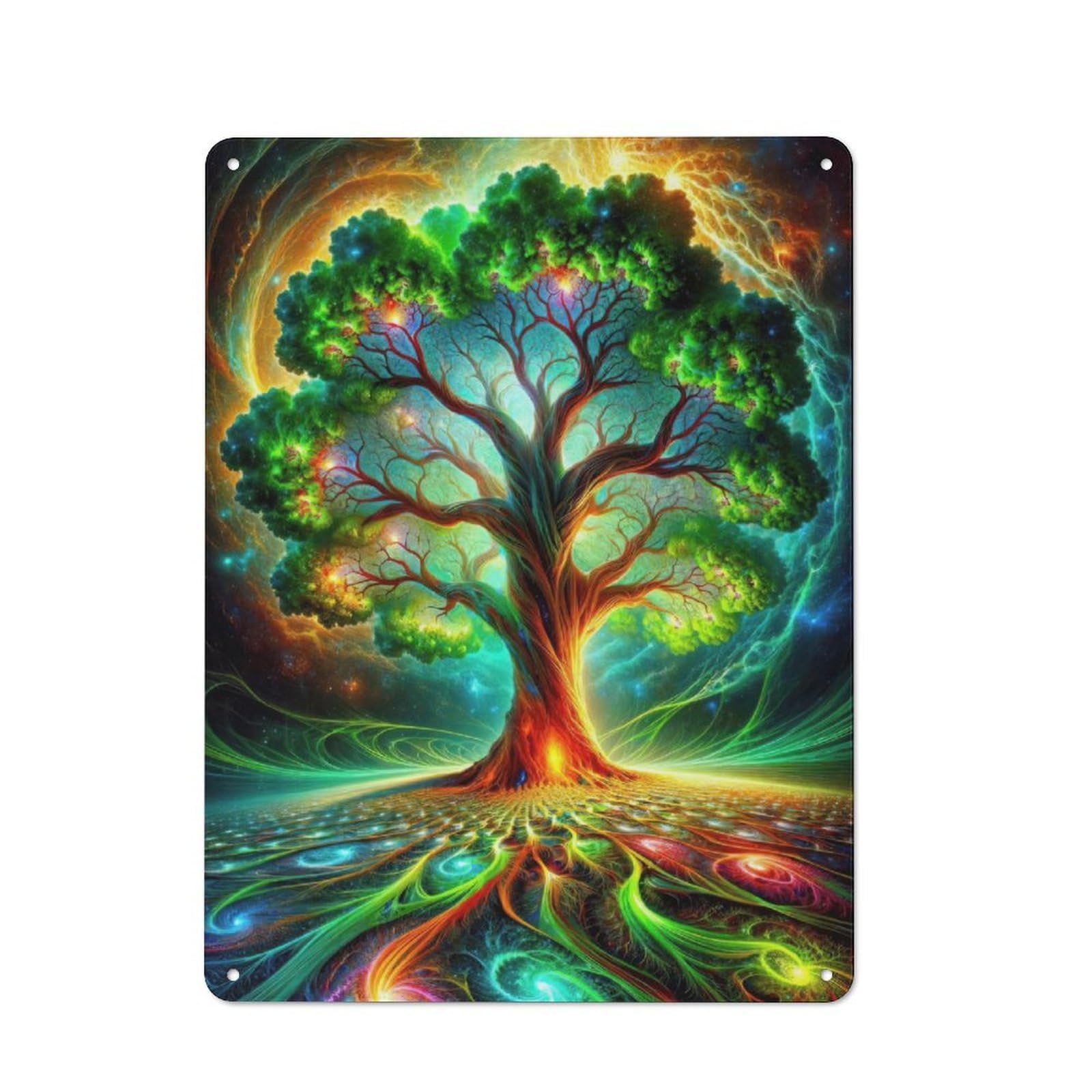 Junmoney Celestial Roots Metal Sign 40X30cm With For Hallway Wall, Vintage Decor, For Garage, Workshop And Man Cave Decoration