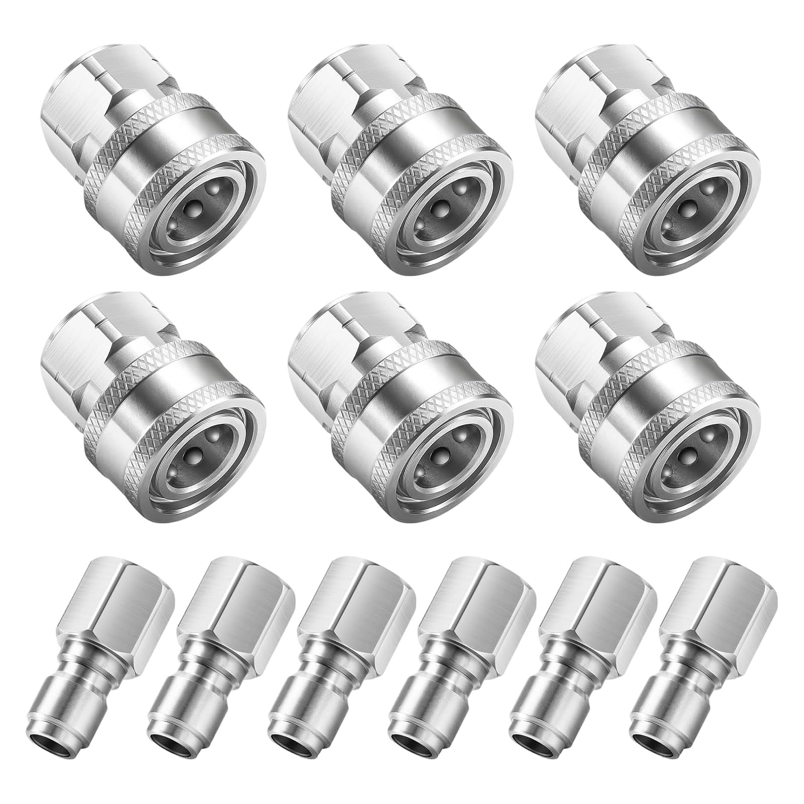 Hdoytxxm Underwear Set 12Pcs Stainless Steel Quick Connecting Couplings 3 / 8Inch Thread Coupler Plug Socket Connector Coupling