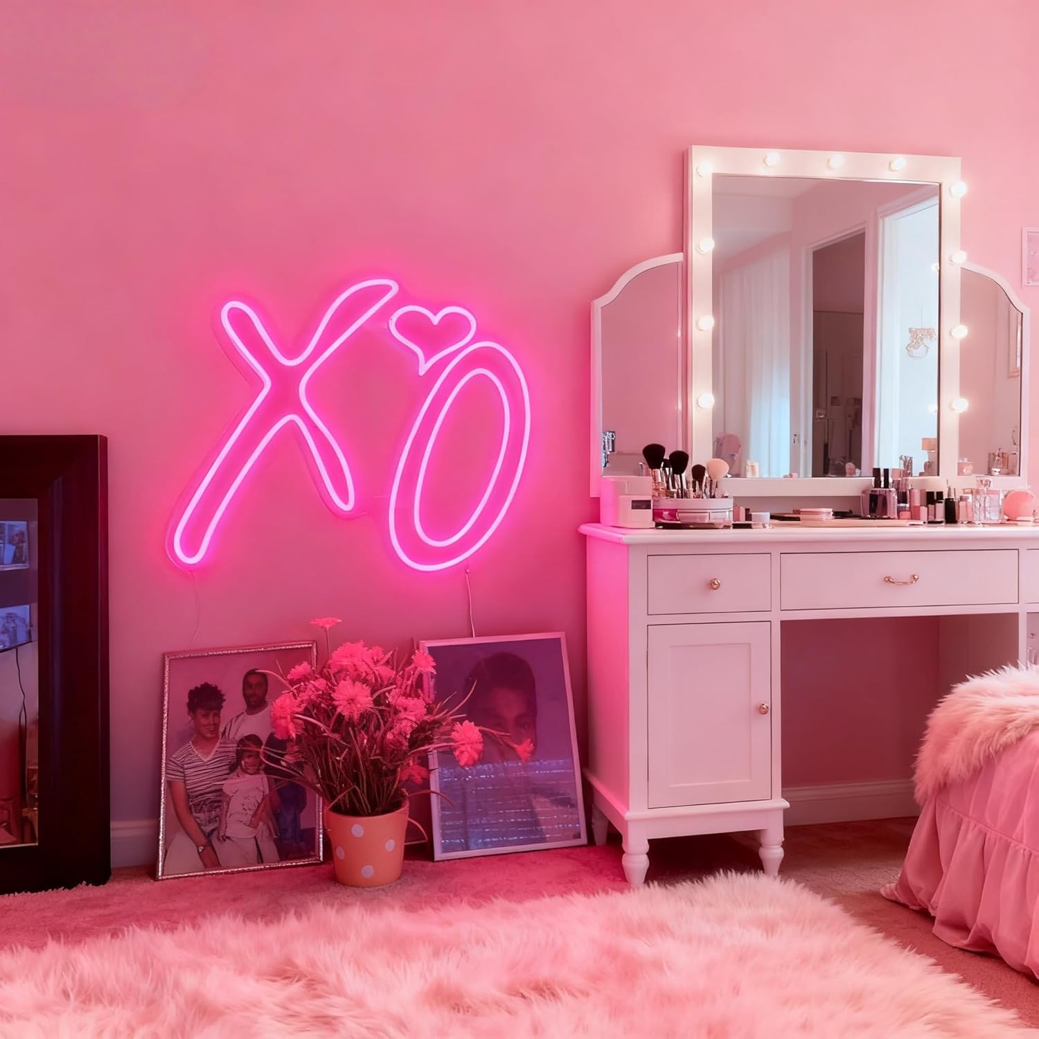 XO Neon Sign, Custom Room Neon Decor, XO Heart Led Light Signs Wall Art, Happy Valentine's Day Neon Sign Wedding Signs Bedroom Lights,Personalized Gifts