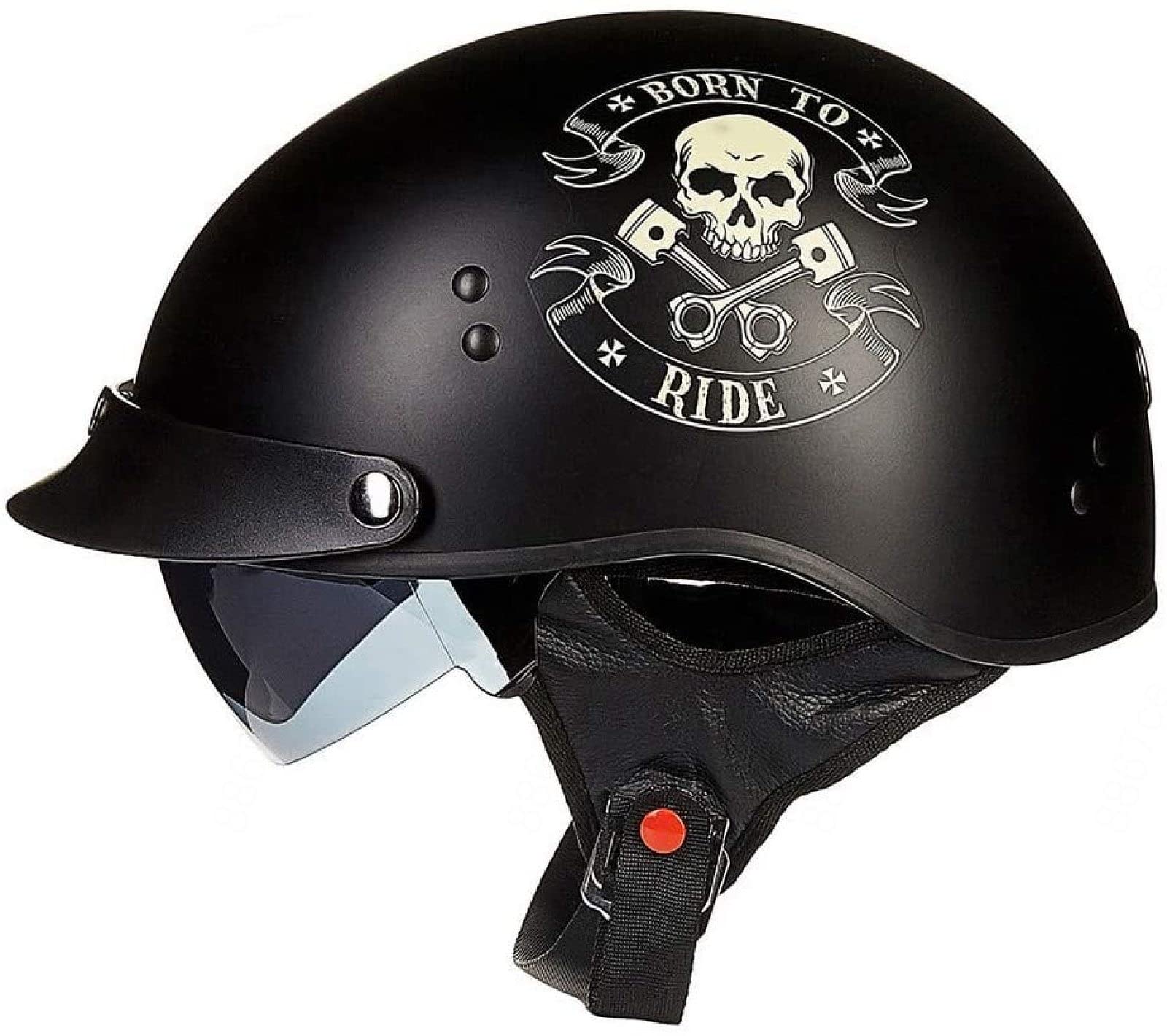 Casque moto de type harley vintage jet ouvert pour adulte unisexe