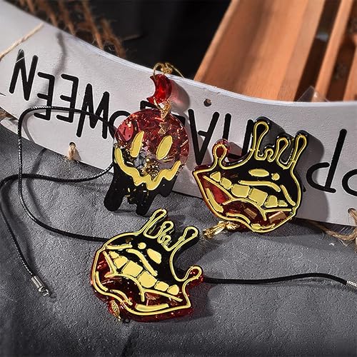 Miniatura 4 de Voyyphixa Kit de 144 moldes de resina para aretes de Halloween, diseño de calavera y luna, moldes de silicona con ganchos para aretes, anillos de