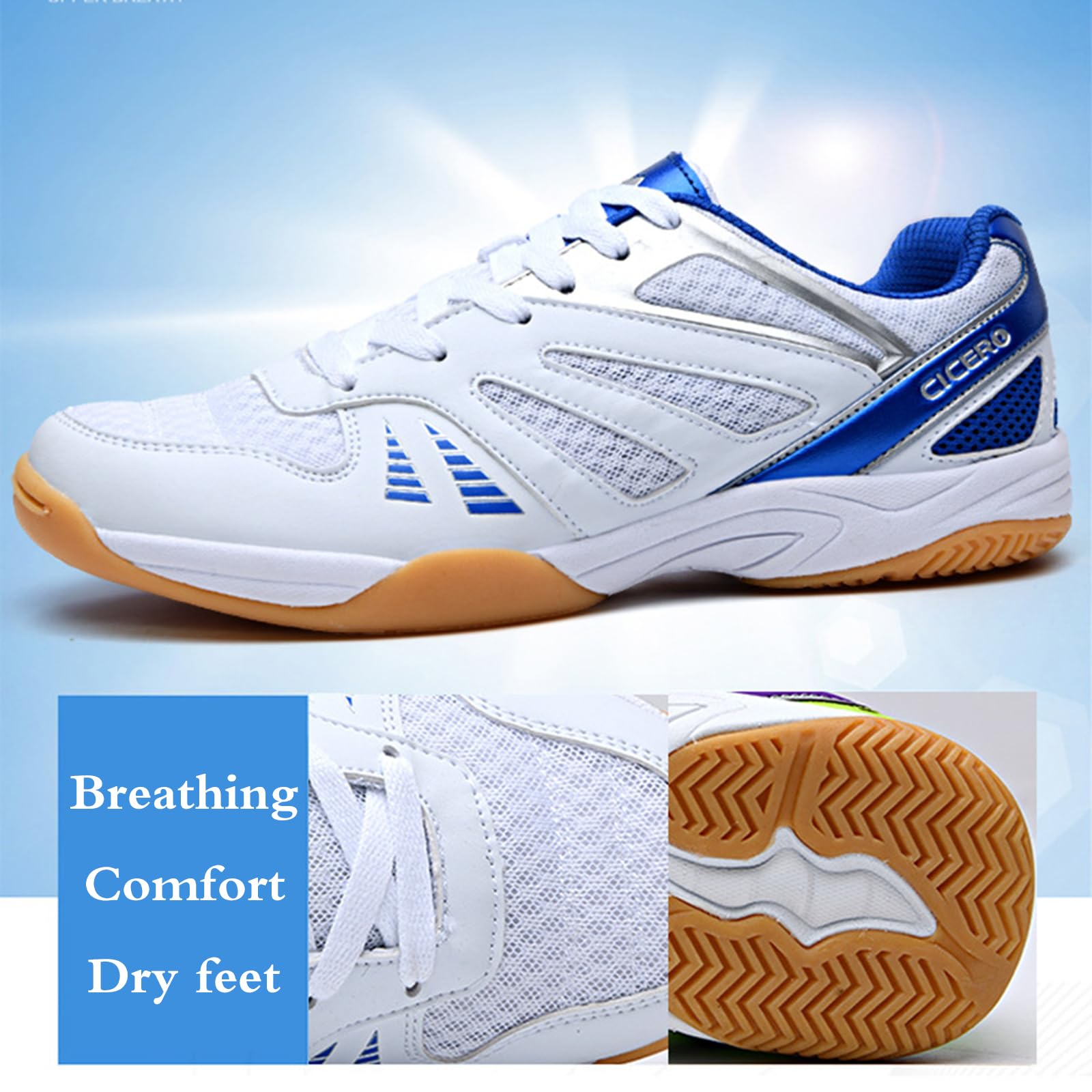 Buty do badmintona, buty do badmintona męskie, lekkie buty do badmintona, pojemne, odporne na skręcanie, z amortyzacją i amortyzacją, do chodzenia, siłowni, joggingu, fitnessu, na co dzień