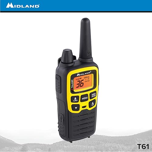 Miniatura 7 de Midland T61VP3 Radio bidireccional FRS de 36 canales - Walkie Talkie de hasta 32 millas de alcance - Amarillo/Negro (paquete de 12)