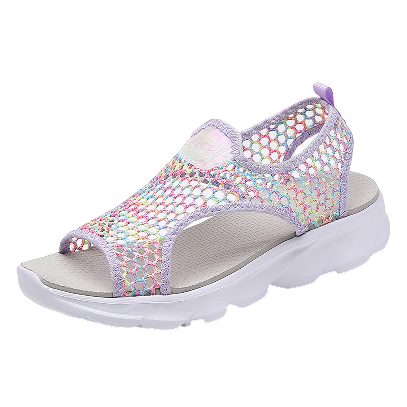 Women Summer Mesh Beach Slip On Sport Casual Open Toe Flat Soft Bottom Breathable Shoes Sandals Cute Colorful Sandals for Women
