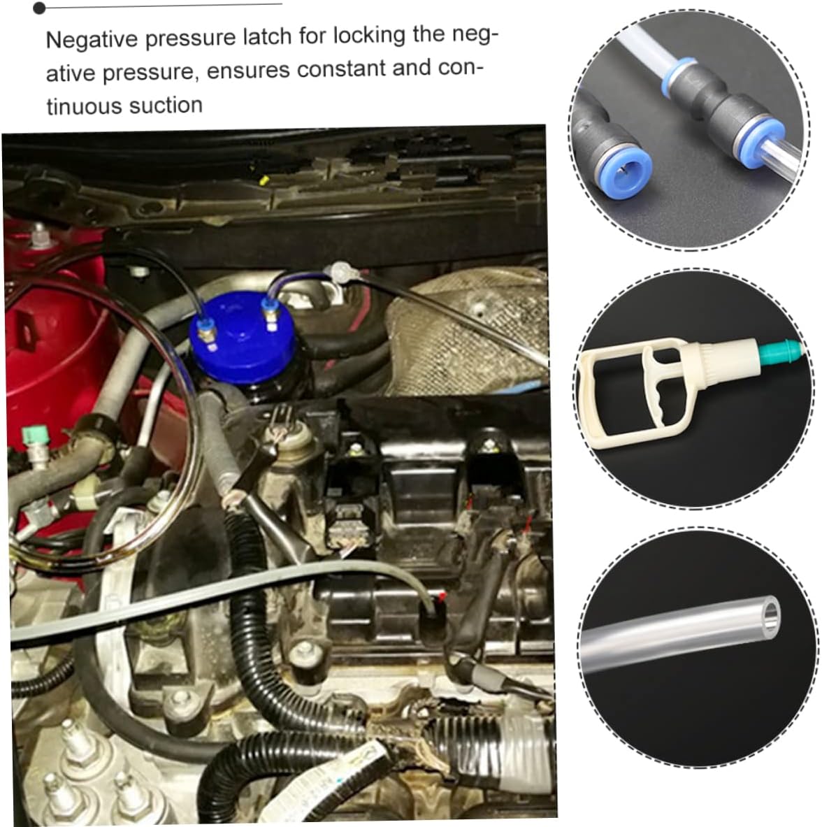 Manual Vacuum Oil Pump for Engine Maintenance Car Repair Tool with Durable Oil Storage Bottle Flexible Design Negative Pressure Latch for Easy Transfer