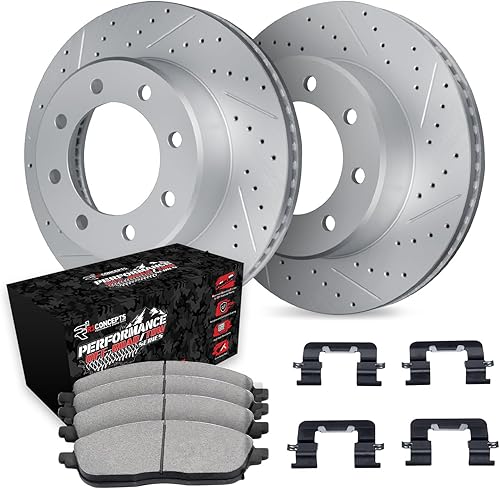 R1 Concepts Kit de frenos y rotores traseros | Pastillas de freno traseras| Rotores y pastillas de freno | Pastillas de freno y rotores todoterreno