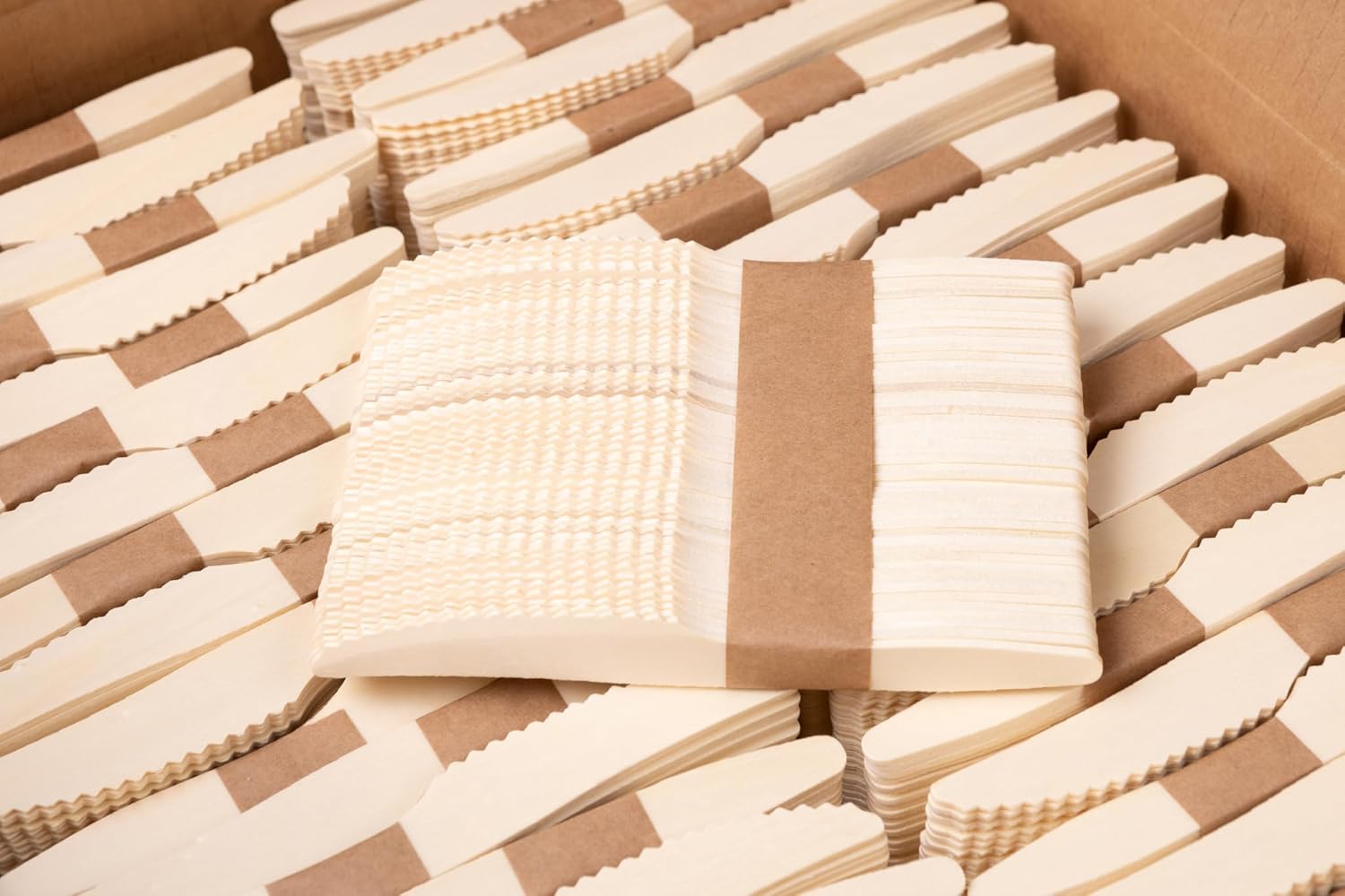 Disposable Wooden Cutlery Set - 100% Home Compostable - 2000 Knives, 6.5" Wooden Knives, Eco-Friendly, Organic, Sustainable and Carbon Neutral Certified