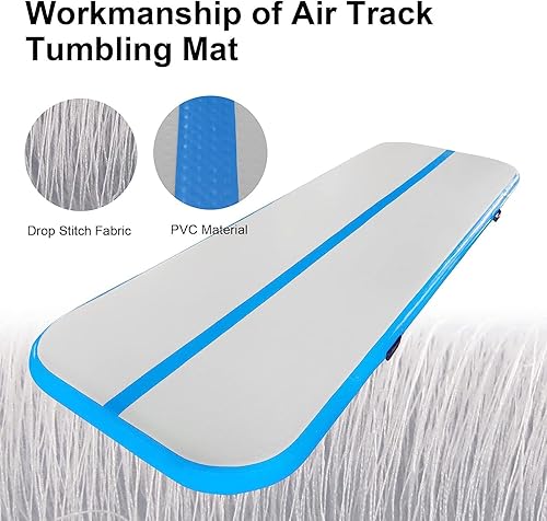 Miniatura 3 de JINSPORT Colchoneta de gimnasia para acrobacias, 10131620 pies, con bomba de aire eléctrica, almohadilla gruesa inflable, equilibrio de choque de