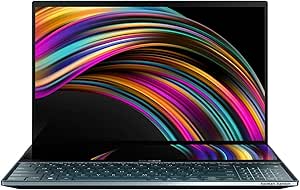 ASUS ZenBook Pro Duo UX581GV 15.6 Inch 4K Dual Touchscreen Alexa Enabled Laptop (Celestial Blue) (Intel i7-9750H, 512 GB PCI-e SSD, 16 GB RAM, NVIDIA GeForce RTX 2060 6 GB Graphics, Windows 10)
