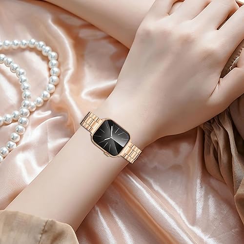 Miniatura 6 de Paquete de 2 correas delgadas de metal compatibles con Apple Watch de 1.496 pulgadas, 1.575 pulgadas, 1.614 pulgadas, 1.654 pulgadas, 1.732