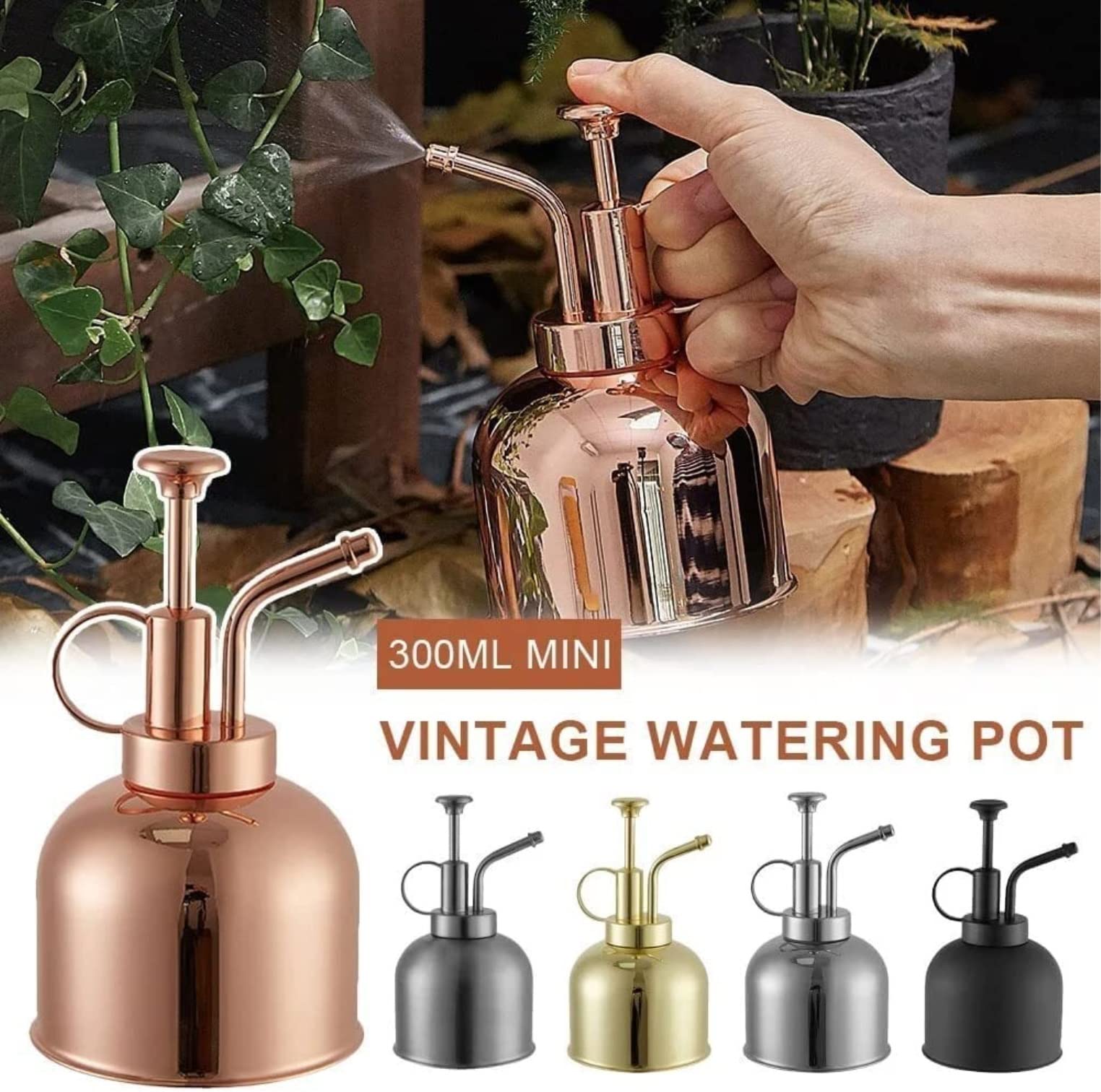 Watering Can Czajnik Do Podlewania Ze Stali Nierdzewnej Roślin Doniczkowych Soczysta Roślina Doniczkowa Bonsai Garden Miłośników Ogrodnictwa(Black)