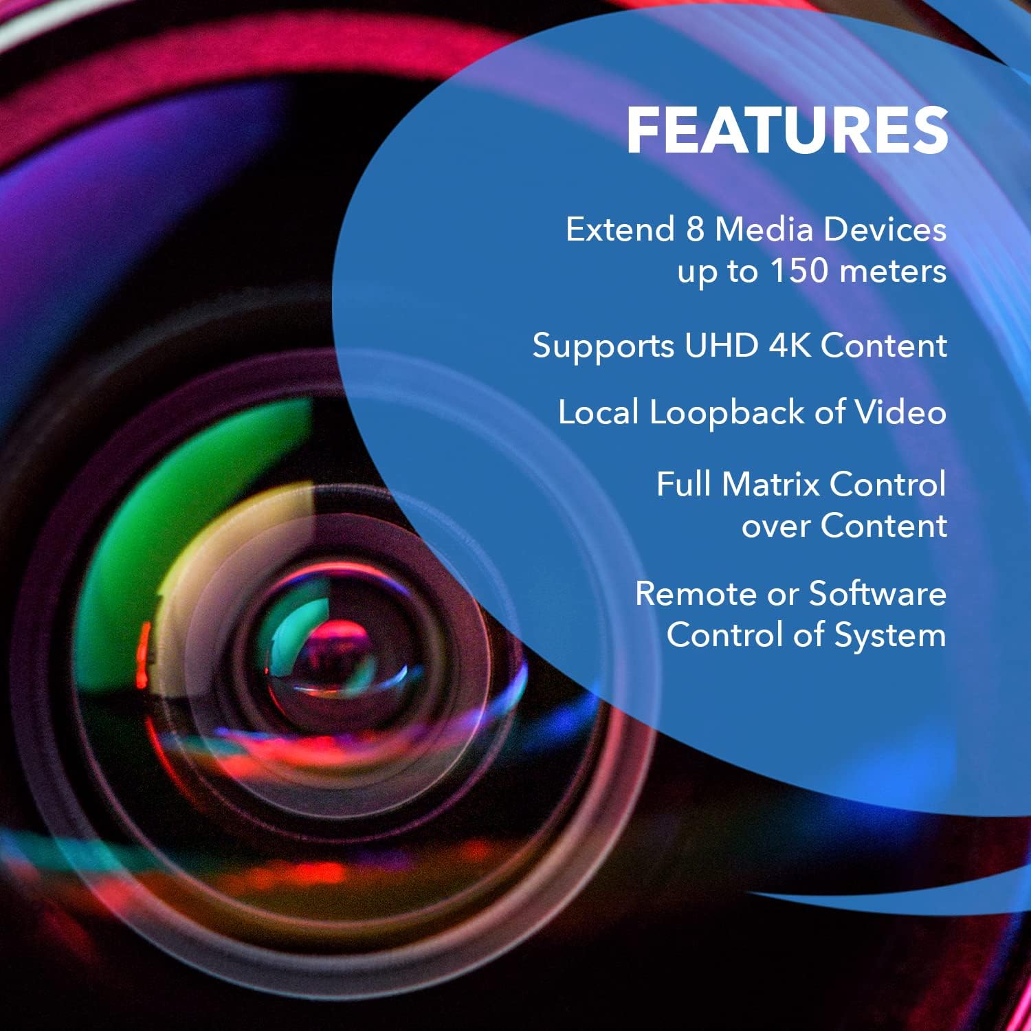 OREI 4K 8X8 HDMI Matrix Extender- HDBaseT 4K@60Hz Over Single CAT6/7 Cable with HDR, CEC & IR Control, RS-232 - Upto 230Ft - Loop Out - 8 Receivers