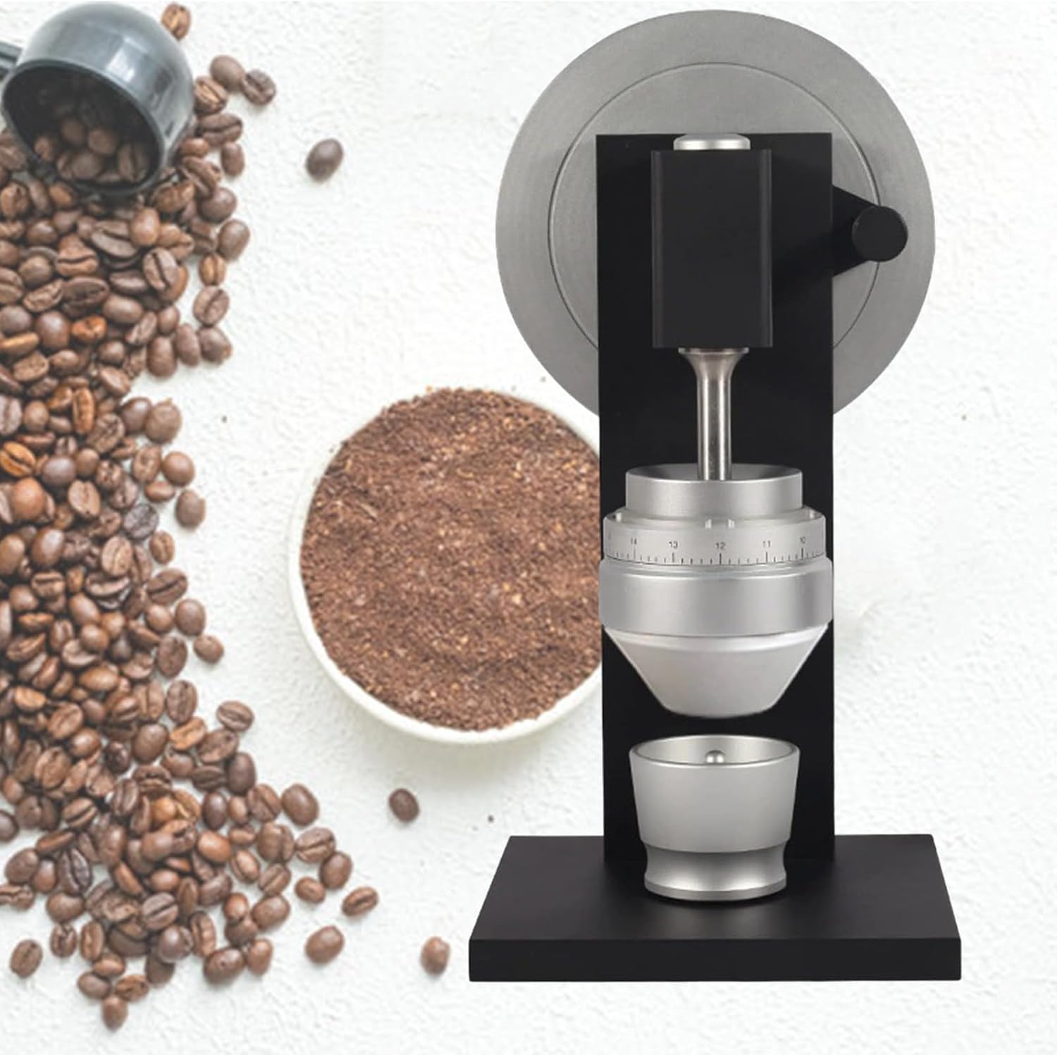 Adjustable Conical Burr Coffee Grinder - Manual Mill with Precise Grind Settings for Espresso, Drip, French Press - Perfect Desktop Coffee Grinder for Coffee Lovers