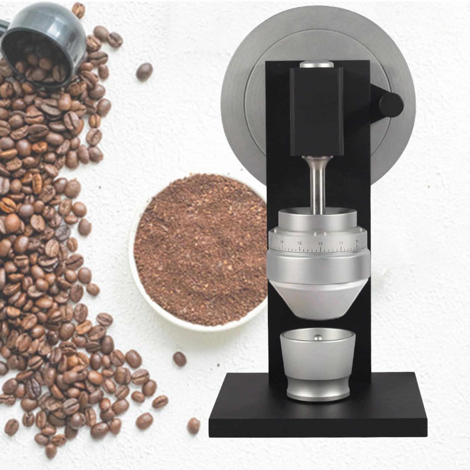 Ręczny młynek do kawy Conical Burr Mill Regulowane ustawienia Espresso Drip French Press Compact Desktop Design Ergonomiczny uchwyt Łatwy do czyszczenia Zastrzeżony Aromat Aluminium Alloy