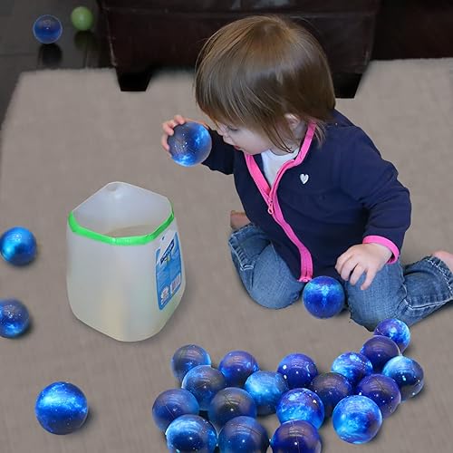 Miniatura 5 de Paquete de 60 bolas de estrés de galaxia a granel para niños y adultos de 2.5 pulgadas, bolas sensoriales para aliviar el espacio exterior, bolas