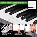 Stickers clavier Piano, Amovible Clavier Piano Etiquettes Sticker de touche 88/76/61/54/49/37 Clés Lettres de Couleur pour les Débutants Enfants