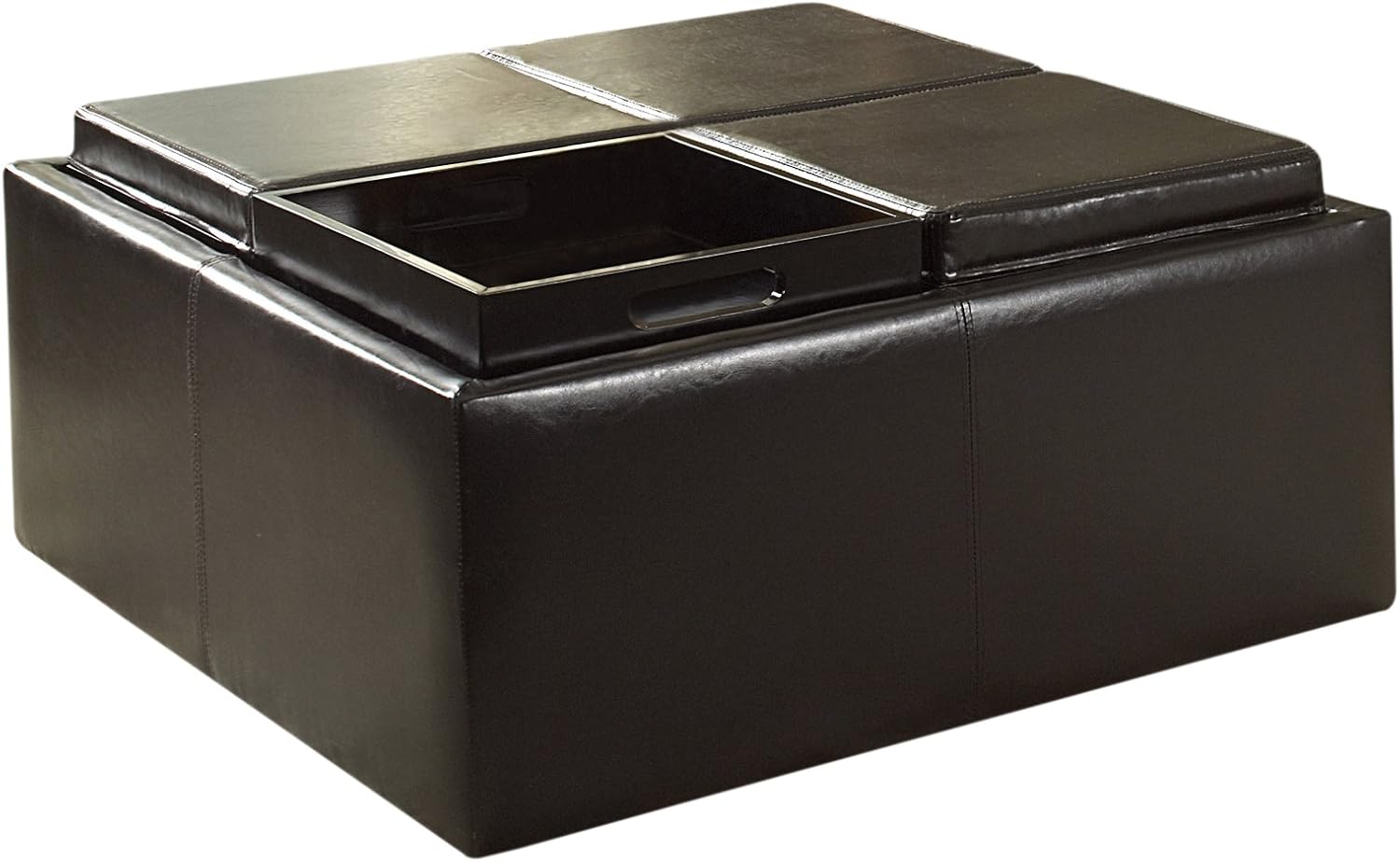 Amazon.com: Homelegance Contemporary Storage Ottoman with Four Flip Top ...
