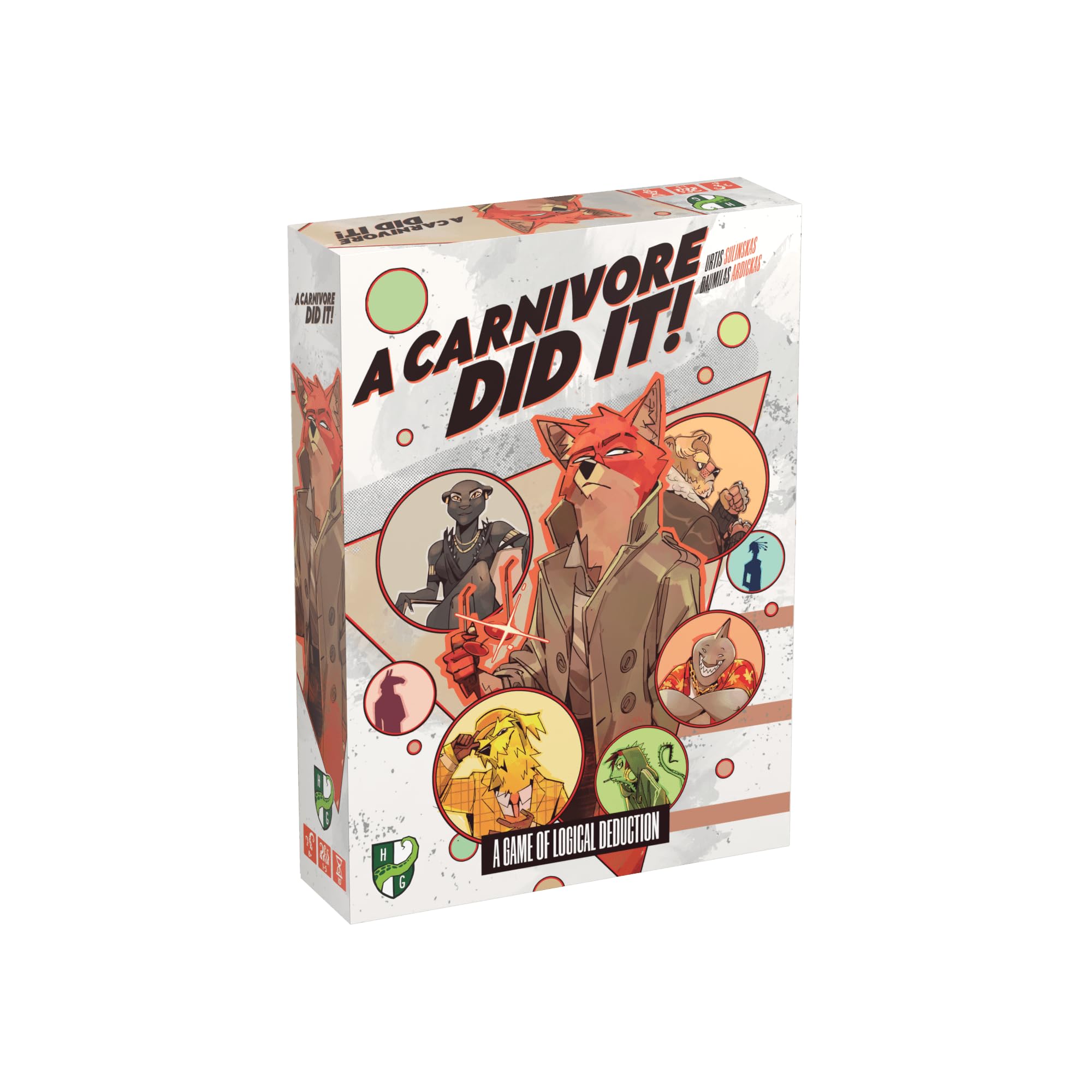 A Carnivore Did It! Juego de mesa – Juego de rompecabezas cooperativo de deducción lógica, 2000 casos para resolver, a partir de 8 años, 1 a 5 jugadores, 10 minutos de tiempo de juego