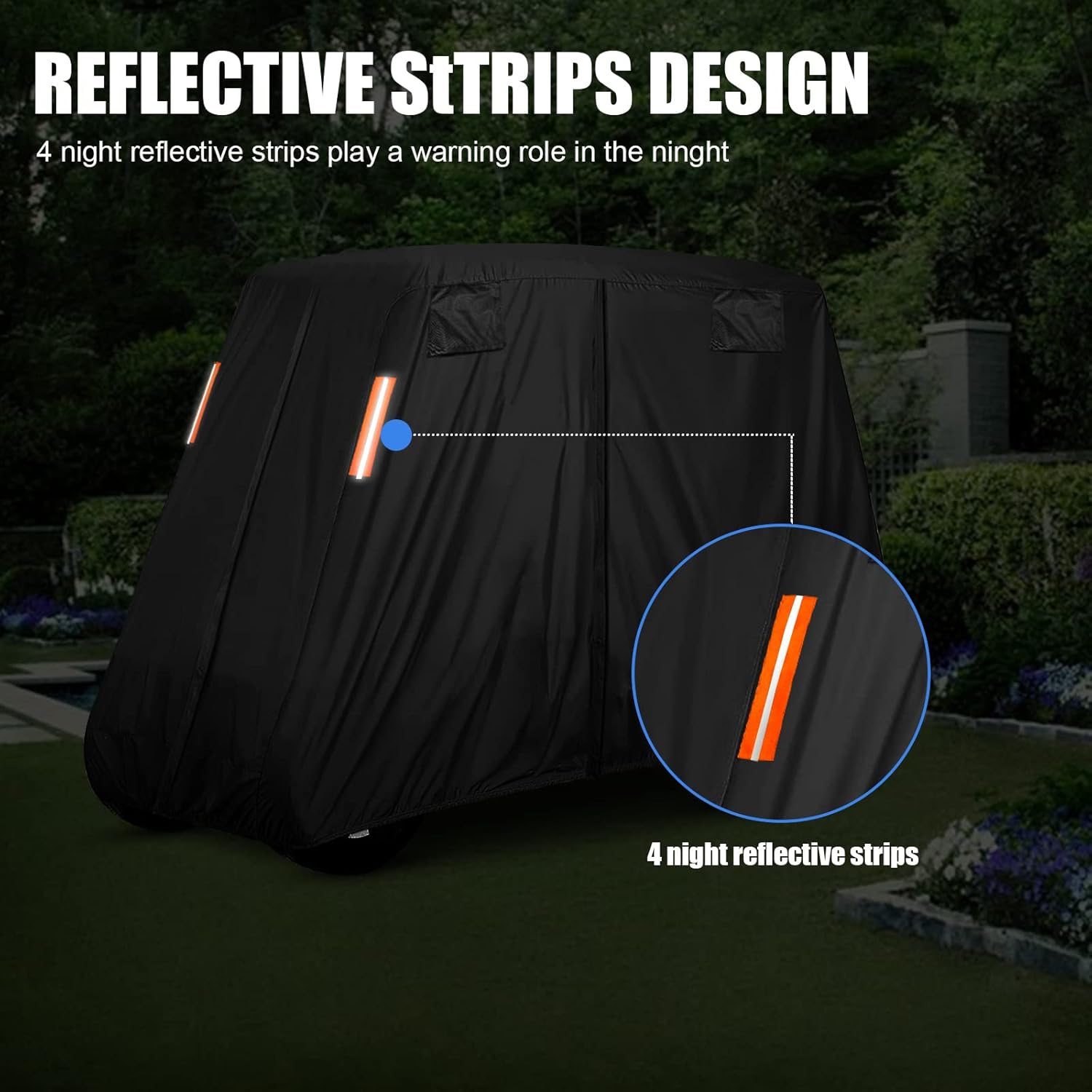 600D Heavy Duty 4+2 Seater Golf Cart Cover 6 Passenger, Golf Cart Cover 4 Passenger Extended Roof, Club Car Cover Lifted Golf Cart Storage Cover for 4 Seaters with 2 Bench Seats 138L 48W 66H Inches