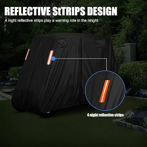 Miniatura 4 de Funda para carrito de golf 600D resistente de 6 plazas para 6 pasajeros, cubierta de carrito de golf para 4 pasajeros, techo extendido para 4