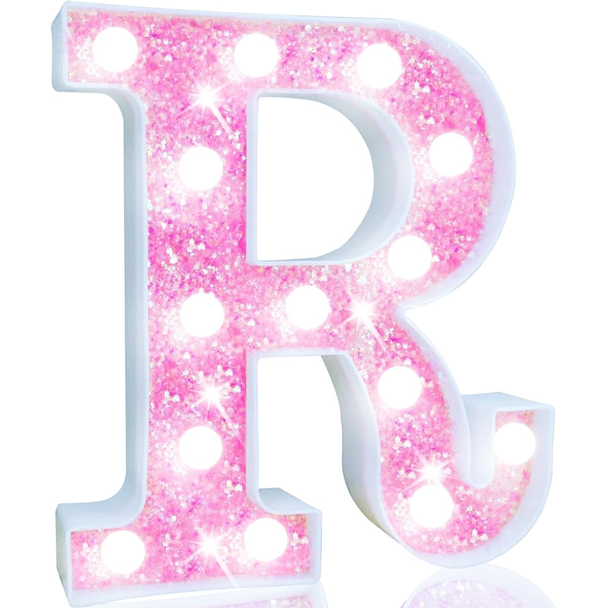 Pooqla Led Marquee Letter Lights Light Up Pink Letters Glitter Letter Sign For