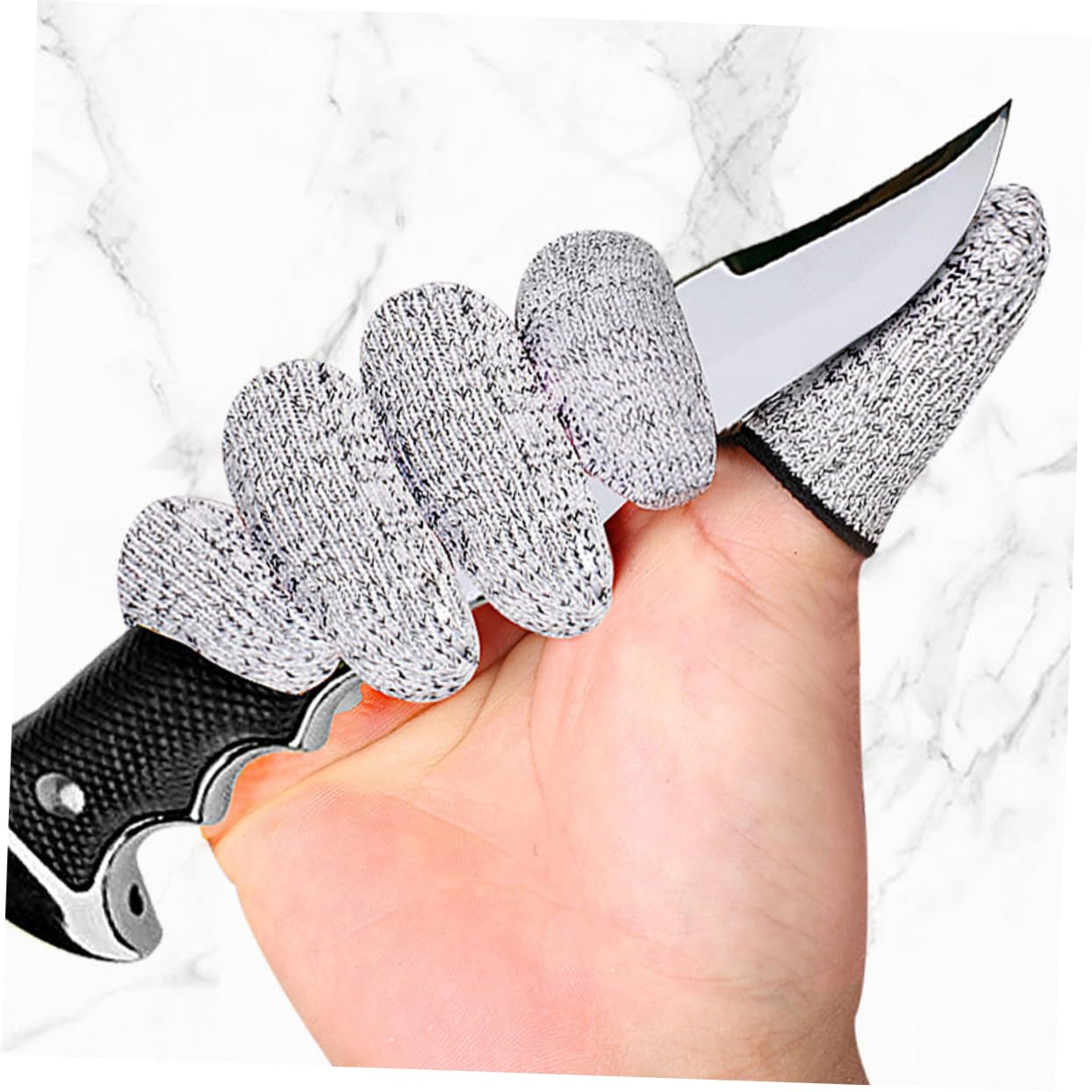 FOMIYES 6 Pair Finger Cots Kitchen Cutting Finger Covers Fingertip Covers Reusable Finger Sleeve Portable Thumb Sleeve Hppe High Strength Polyethylene Thumb Multifunction Work