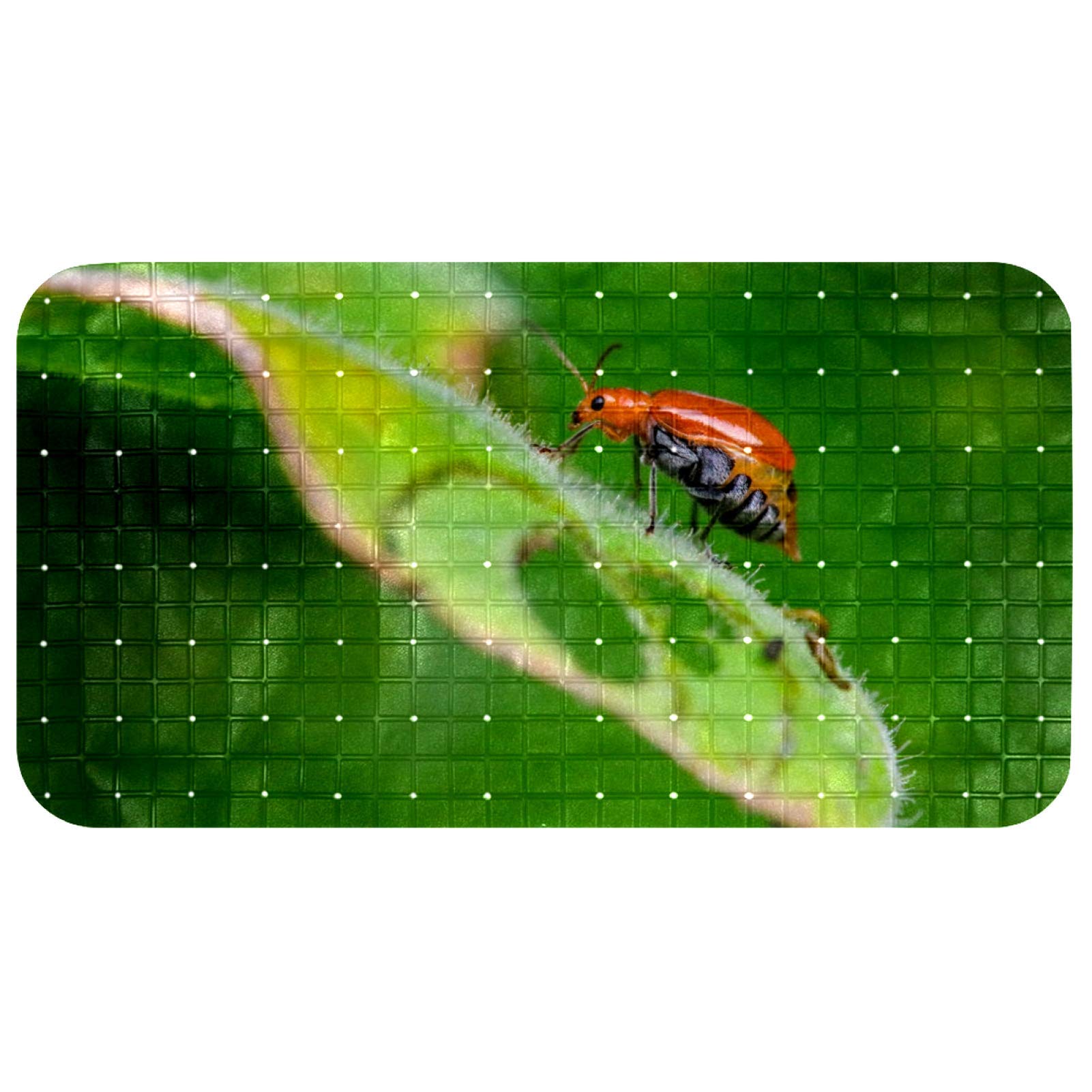 Alfombrillas de baño antideslizantes a rayas infantiles de 26.9x14.7'' con ventosas fuertes