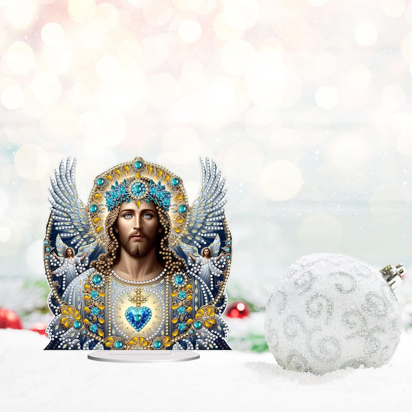 ARTopet 4Pcs DIY Diamond Painting Ornaments - Christmas Tabletop Decor Kits With Base