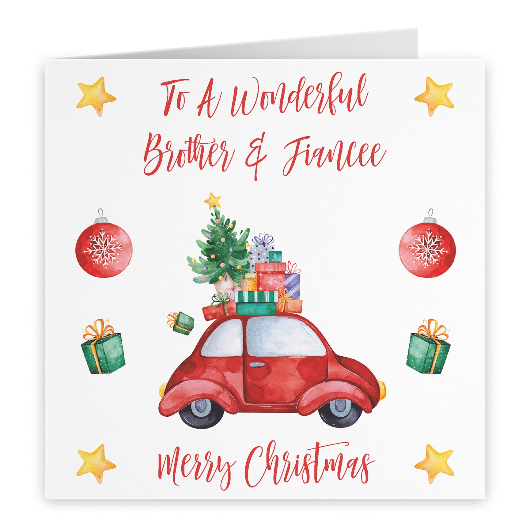 Hunts England - Brother And Fiancee Christmas Card - To A Wonderful Brother & Fiancee - Merry Christmas - Christmas Holiday Collection - Image 2