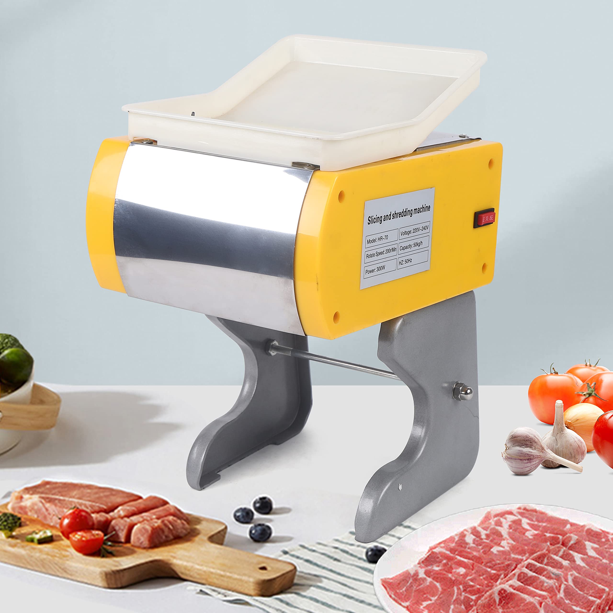Affettatrice elettrica professionale professionale per affettare verdure, affettatrice per carne e salumi, 200 giri/min