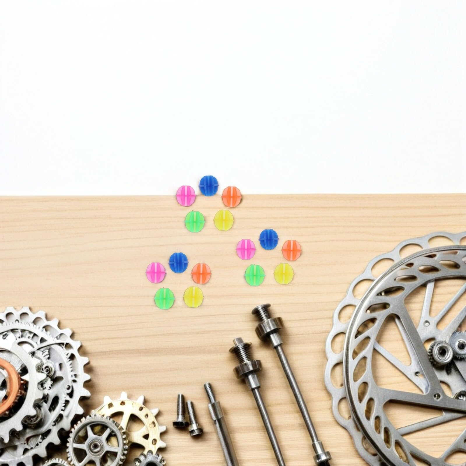 TOYANDONA 6 Zestawów Kolorowych Klipsów Do Szprych Rowerowych z Plastikowymi Koralikami Lśniące Ciemności Ozdoby Koła Rowerowe Dekoracja Szprych dla Chłopiec Dziewczynka i Dorosłych
