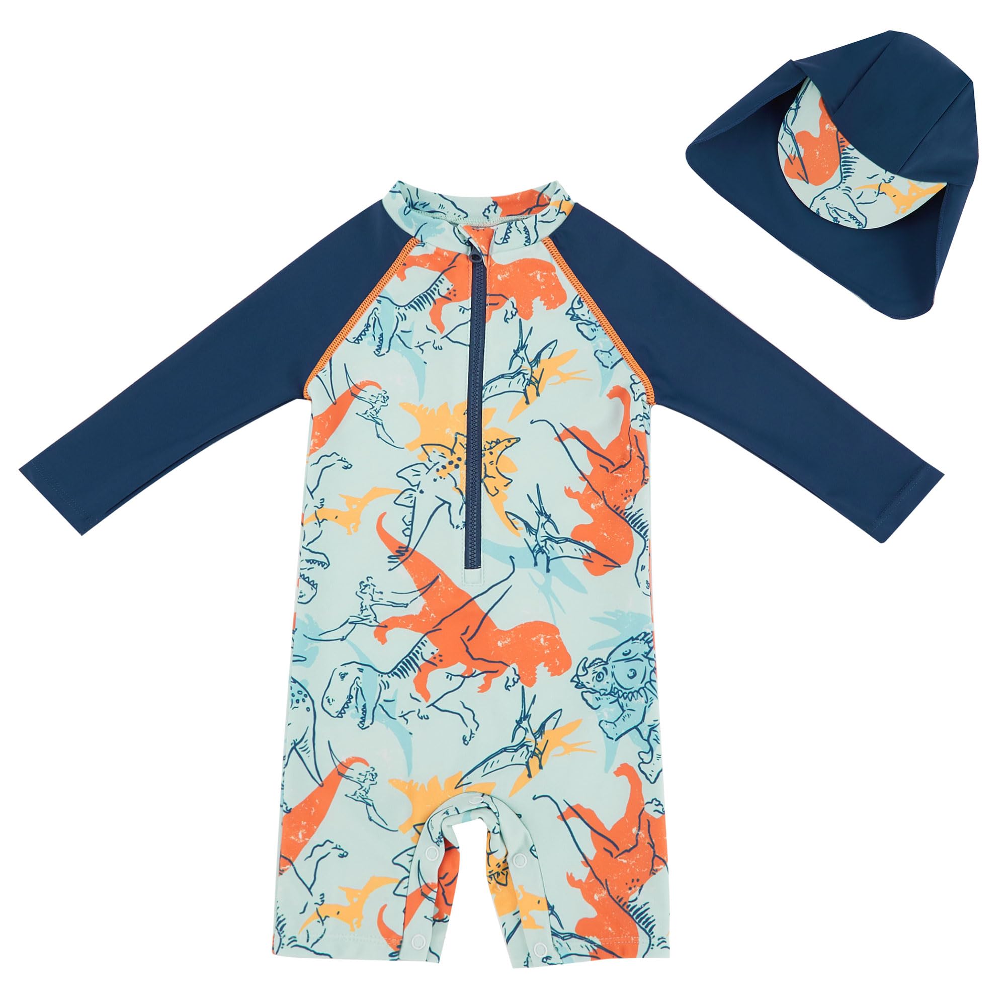 UMELOK Baby Badeanzug mit Sonnenhut UV Schutz Schwimmanzug für Baby Junge