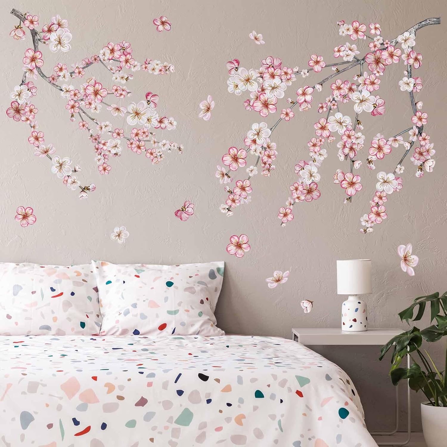 PinkEleph® Plum Blossom Flower Wall Decals Cherry Blossom Tree Branch