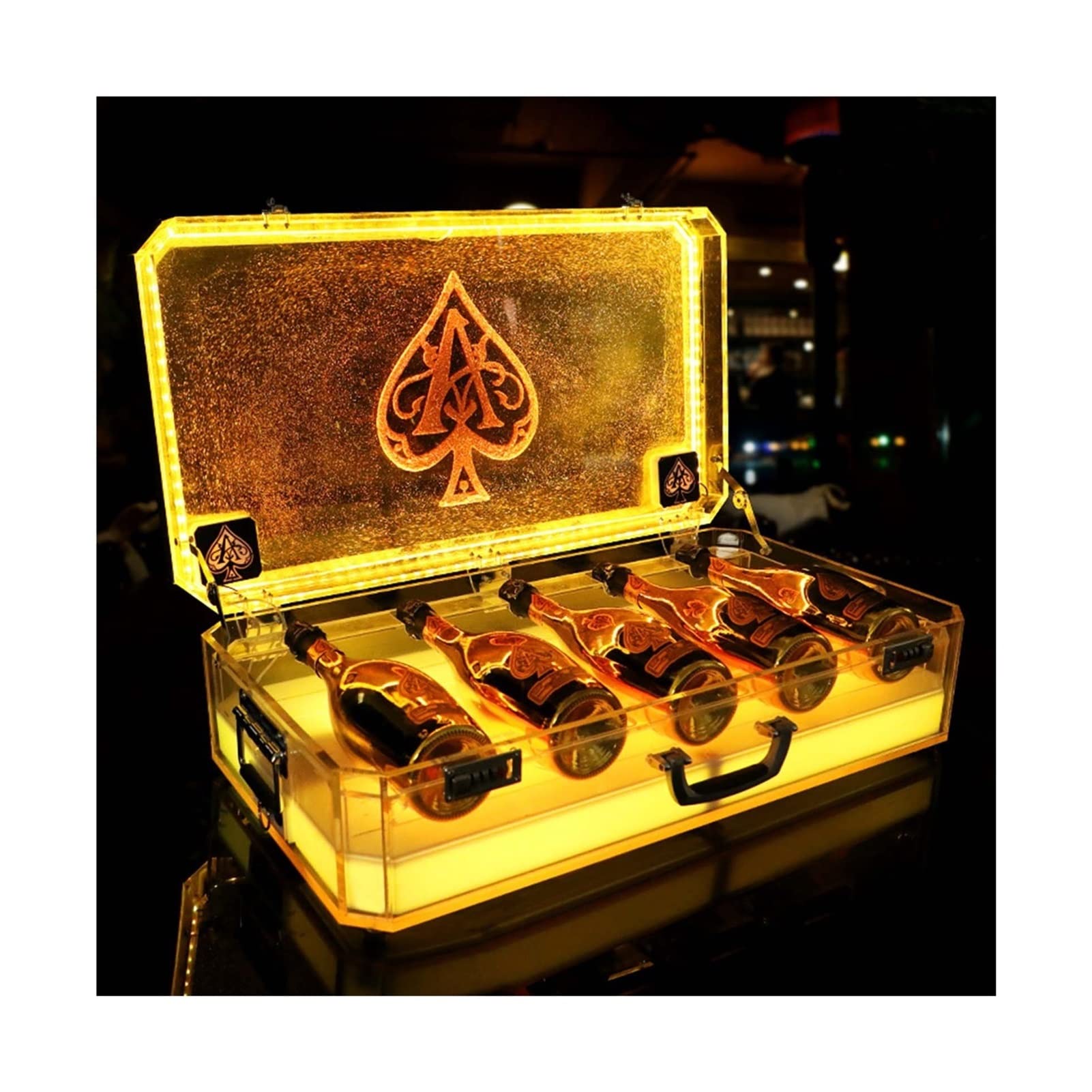 Ace Of Spades Champagne Bottle Presenter 6 Bottles Of Capacity Wine Box Phantom Light, Charging Suitable For Clubs, Bars, Parties, Wedding Decoration Sparklers For Bottle Service