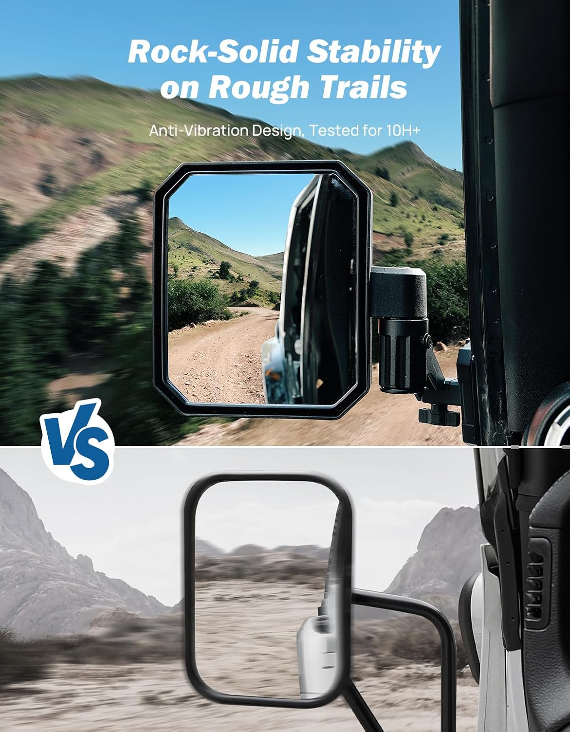 JOYTUTUS Mirrors Doors Off for 1997-2018 Wrangler TJ JK JK Unlimited, 9" Oversized Anti-Vibration Side Mirrors with Auto-Fold Breakaway Design, Quick Release Base for Off-Road Mirrors