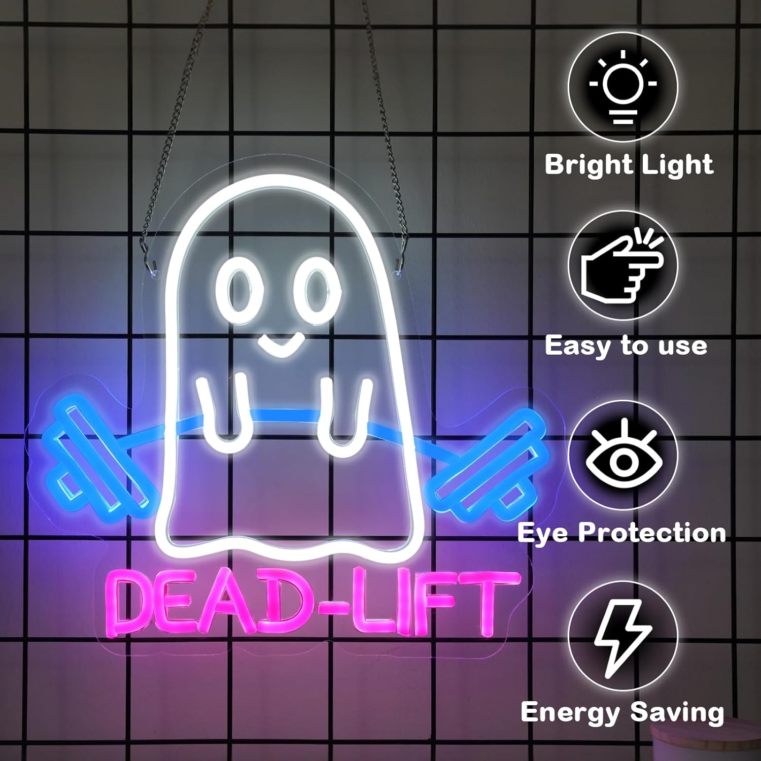 Illuminate Your Gym with the Fun Ghost Dead Lift Neon Sign!