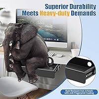 Vista 4 de KHAMAL Under Desk Drawer Slide Out Large - Under Table Drawer 17.32" x 9.25", Pull-Out Storage Organizer With Cable Management For Home & Office