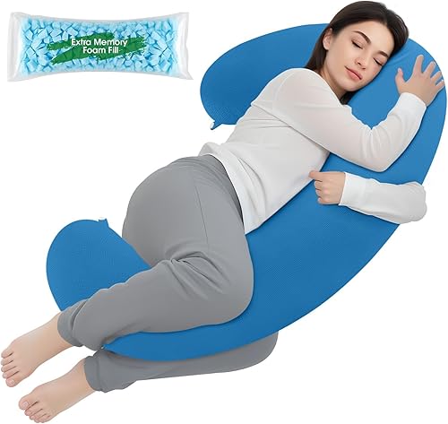 Miniatura 17 de Almohada corporal, almohada larga, almohada corporal de espuma viscoelástica, almohada lateral en forma de C, almohada lumbar larga, 35 x 10