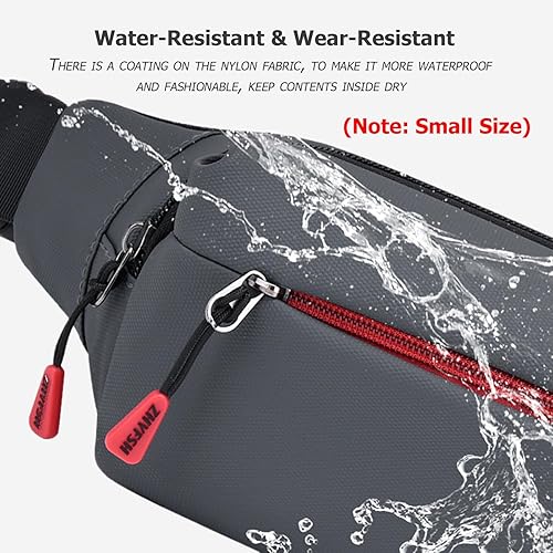 Miniatura 3 de Riñonera deportiva Riñonera pequeña, resistente al agua, 4 bolsillos con cremallera para correr, caminar, senderismo, viajes, ciclismo, hombre y