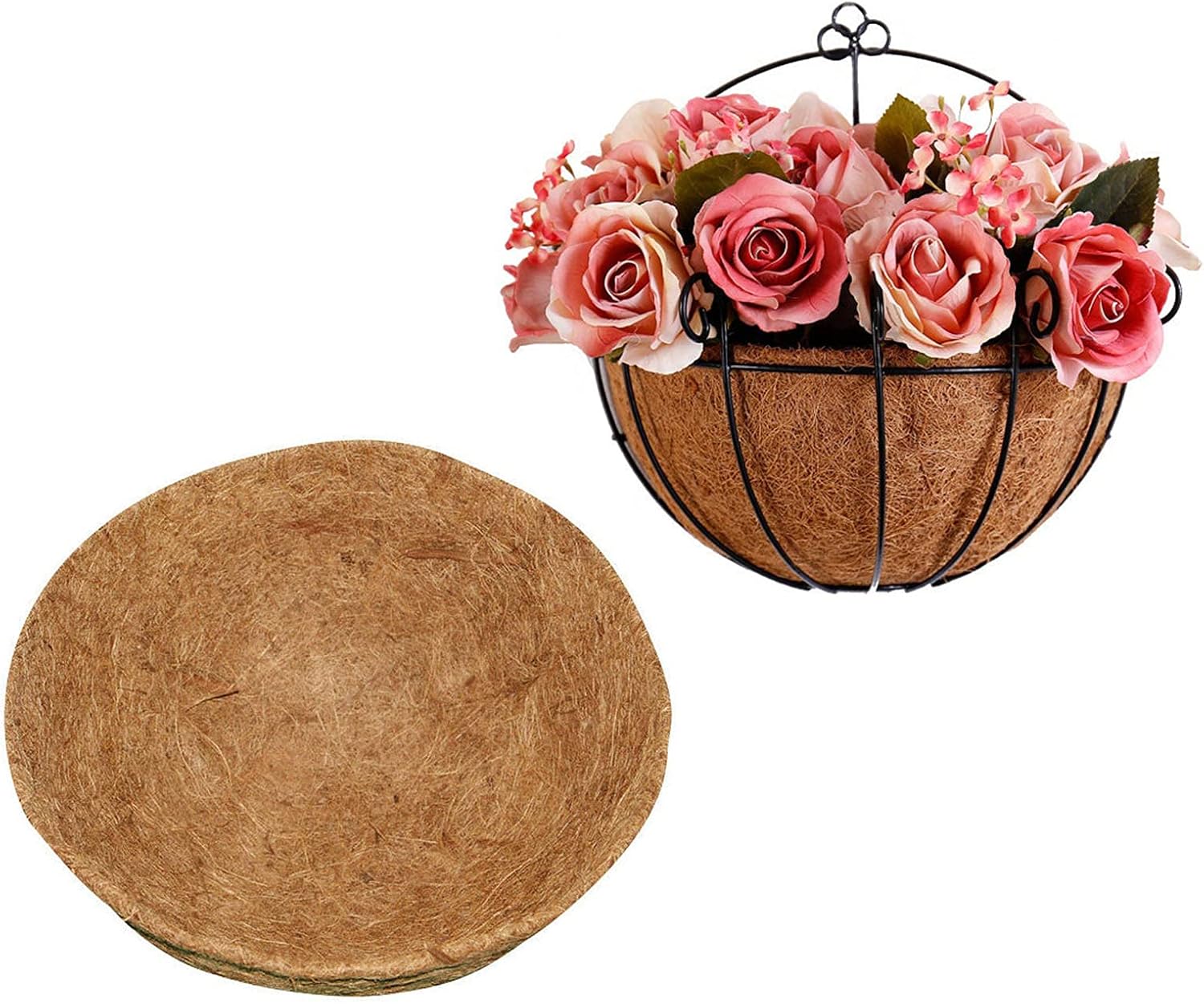 8 Inch Coco Liner for Planters, Round Coco Fiber Liner for