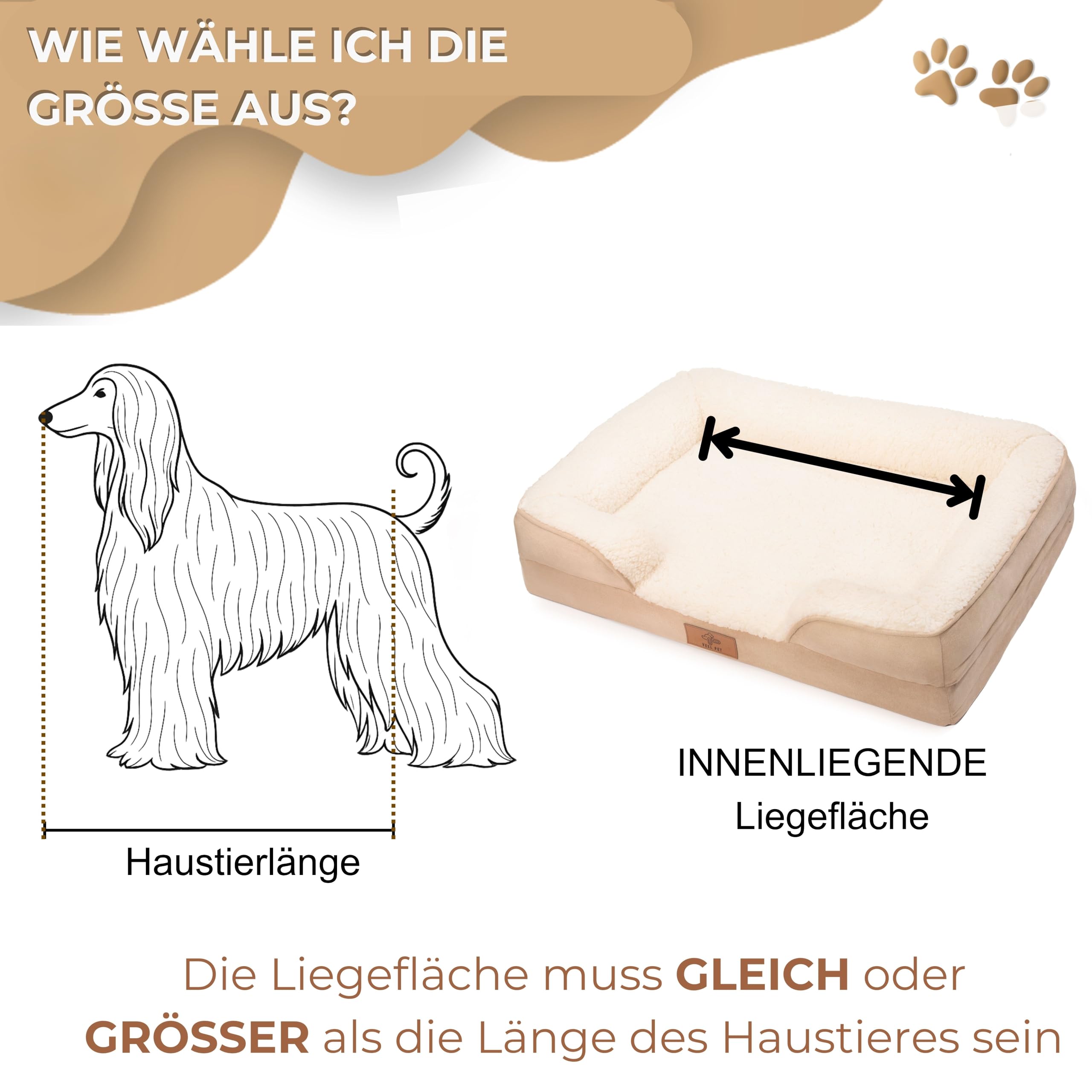Hundebett orthopädisch, waschbar, wasserdicht, rutschfest
