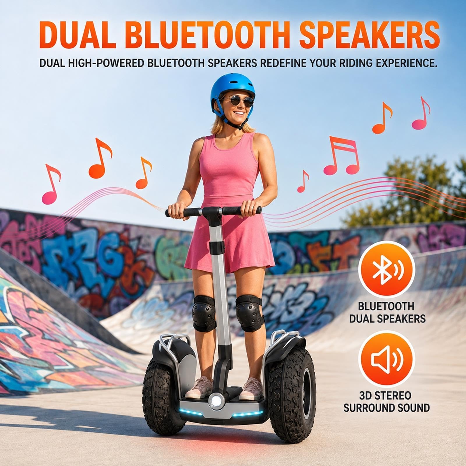 Scooter Autoequilibrado Inteligente Adultos 19 Pulgadas E-Scooter Rural
