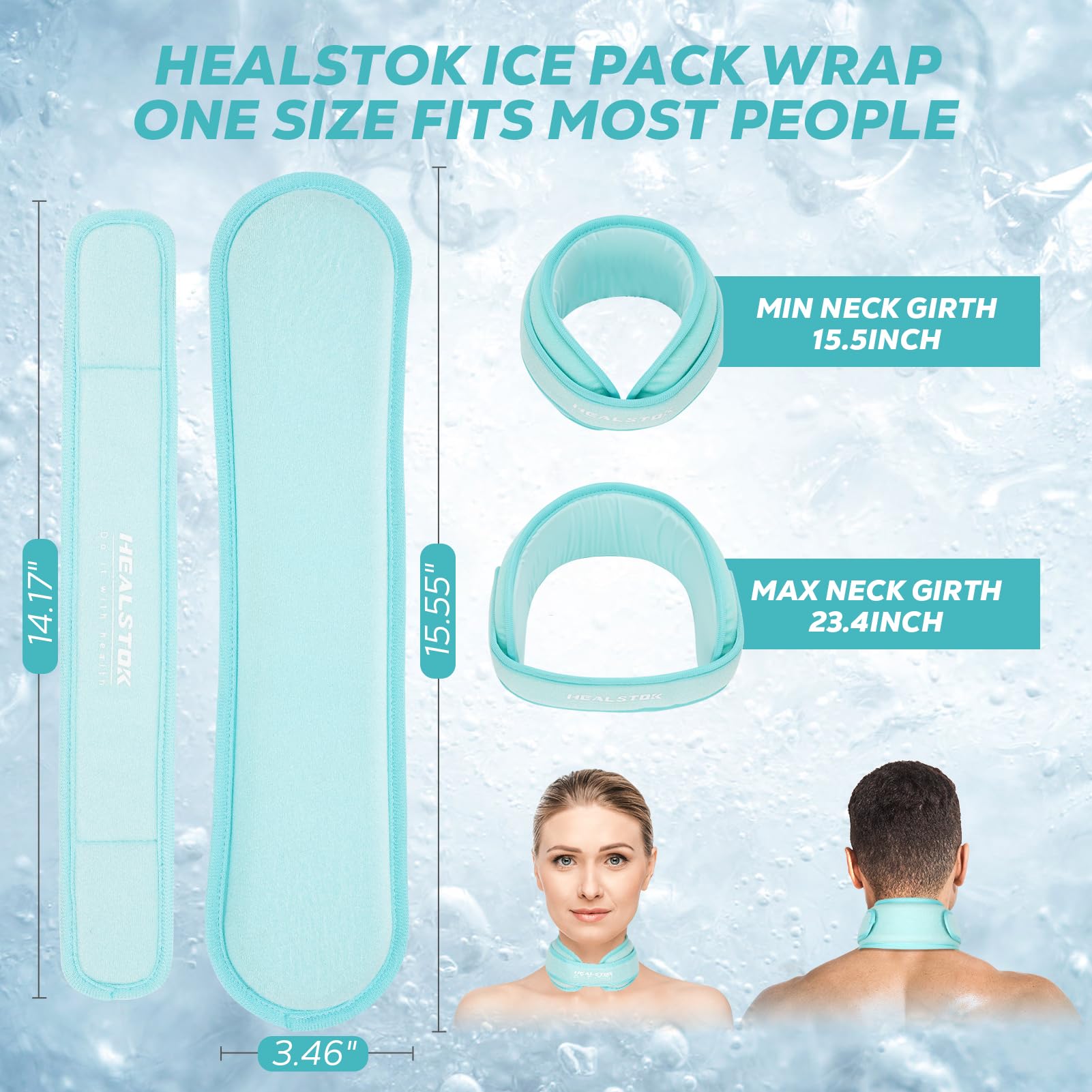 Paquete de hielo para el cuello, paquete de hielo cervical, 2 paquetes de hielo de compresión fría para lesiones de cuello, gel de terapia de frío y calor, envoltura de cabeza de hielo para