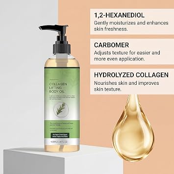 Body Care Oil, Deep Nourishment, Firm and Tightening Skin, Recover Skin Elasticity, Lasting Hydration, For Neck Chest Arms Thighs, 100Ml (4 pcs)