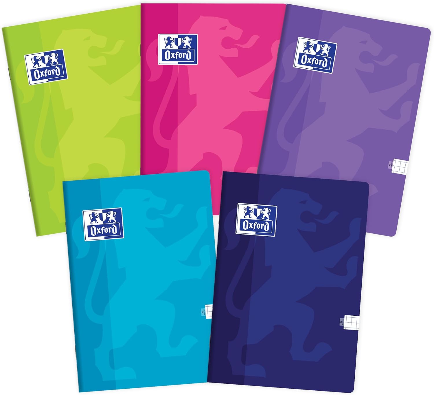 Oxford Touch A5 Exercise Book 32 Sheets Squared Pack of 10 Assorted Colours