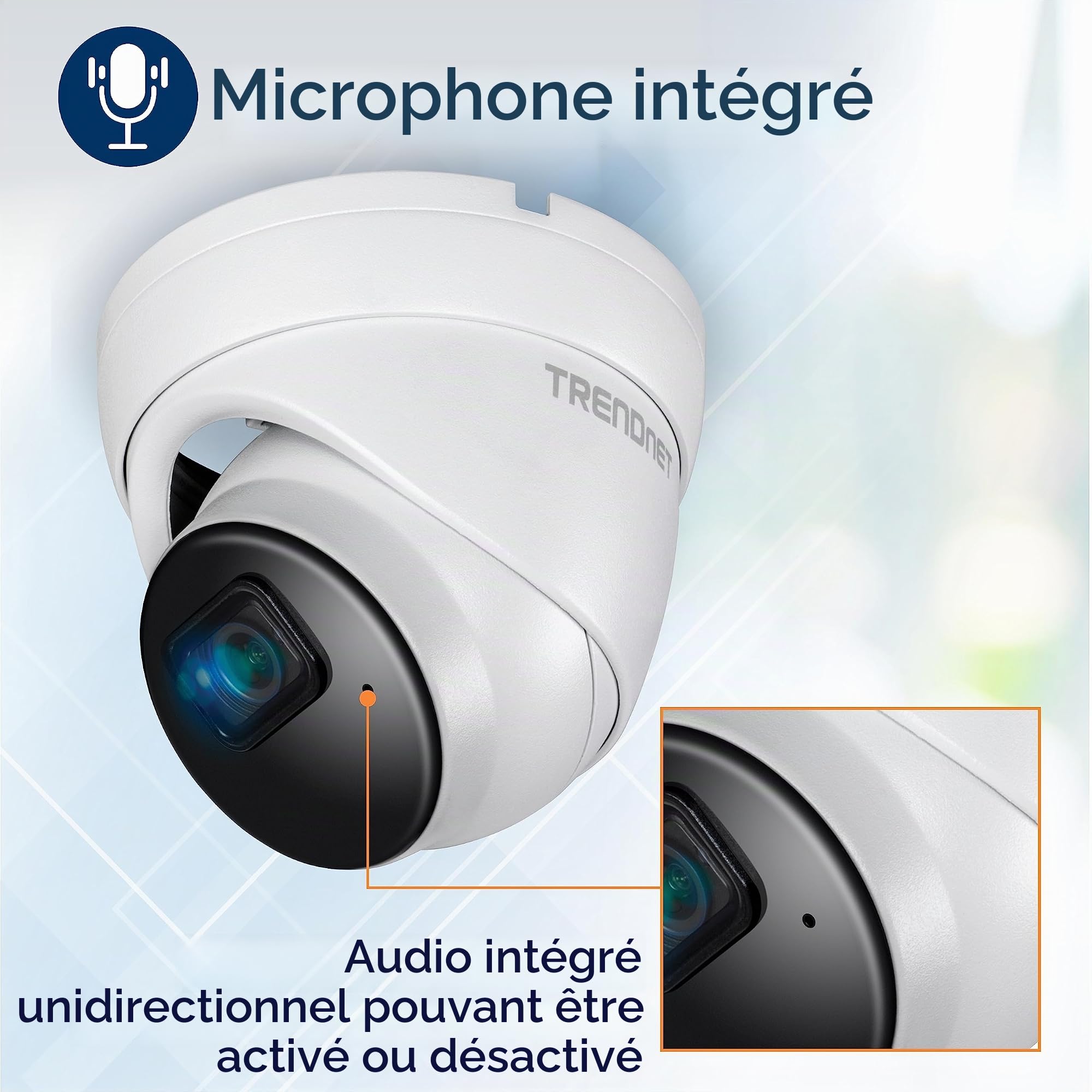 TRENDnet, TV-IP1515PI, Intérieur Extérieur 5MP H.265 PoE IR Caméra réseau à Tourelle Fixe, boîtier classé IP66, Vision Nocturne IR jusqu'à 30 m (98 Pieds)