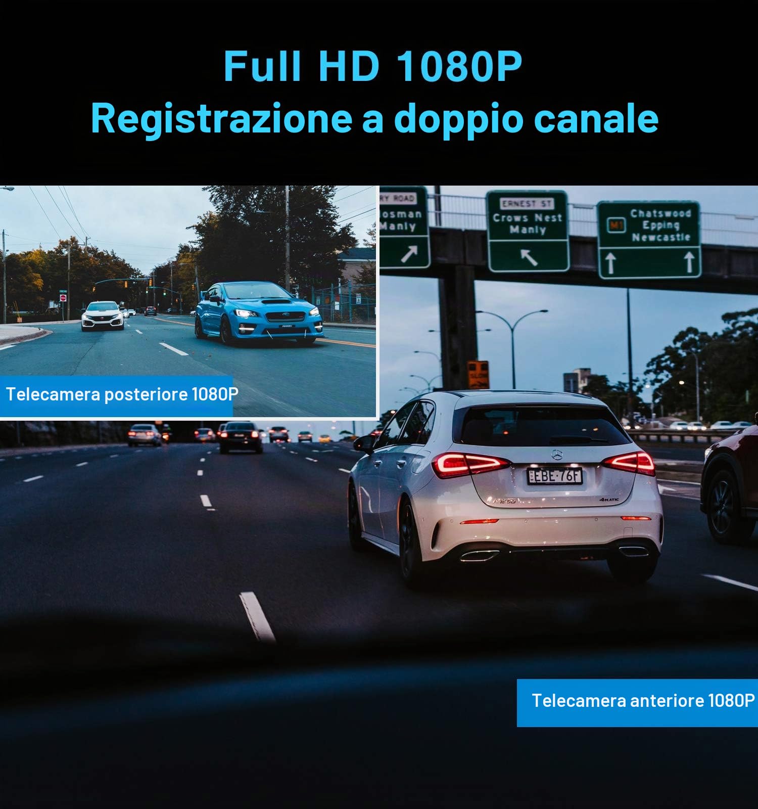 VIOFO A129 DUO Dash Cam 1080P per Auto WIFI 5GHz Veloc, GPS Logge Telecamera Auto Doppia Front + Rear, FHD con 2'' LCD Schermo, Parcheggio Mode 48h, Sony Sensor, Registrazione Continua