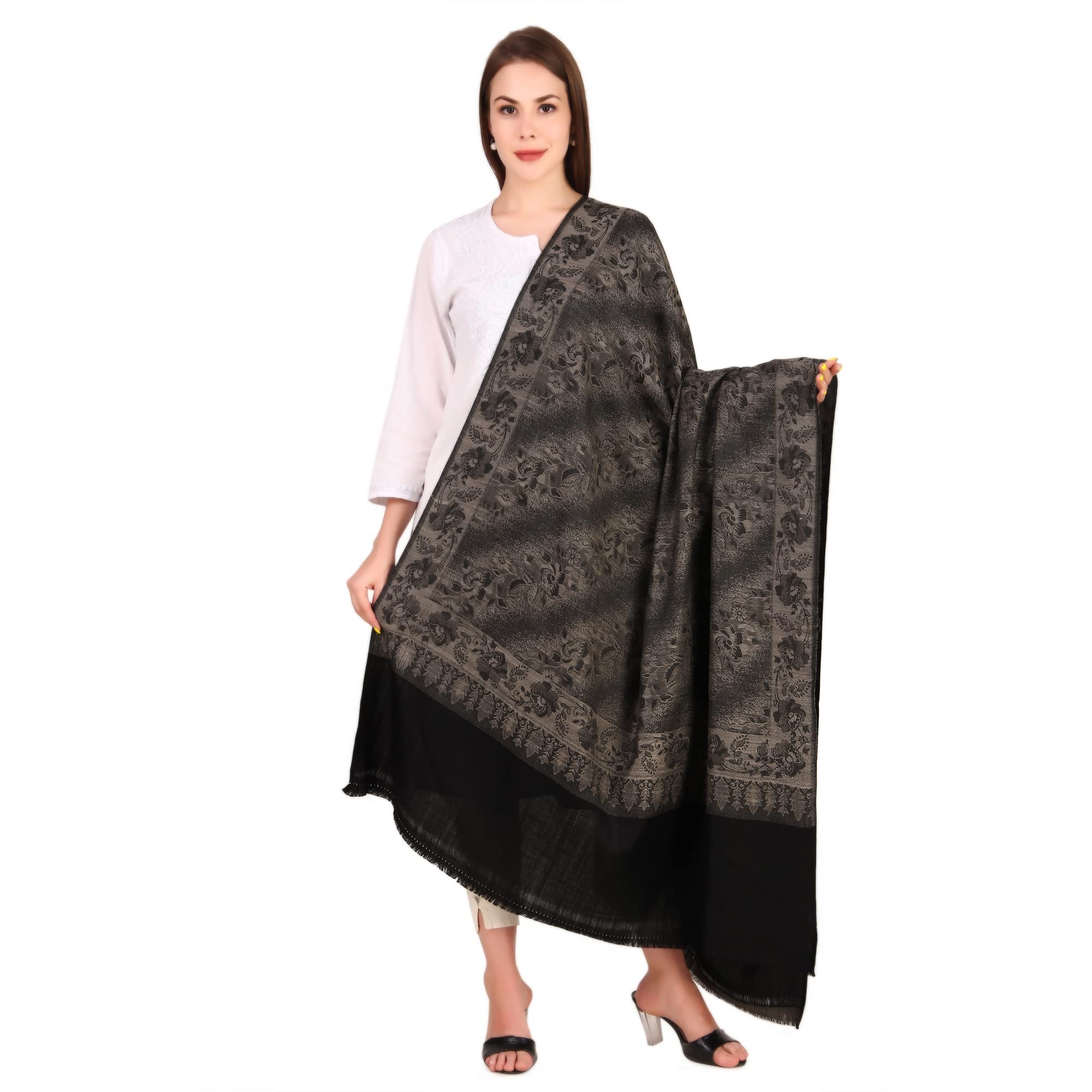 bravezi Soft and Warm,Light Weight Faux Pashmina Self-DesignFlower Women's Shawl-picture-24